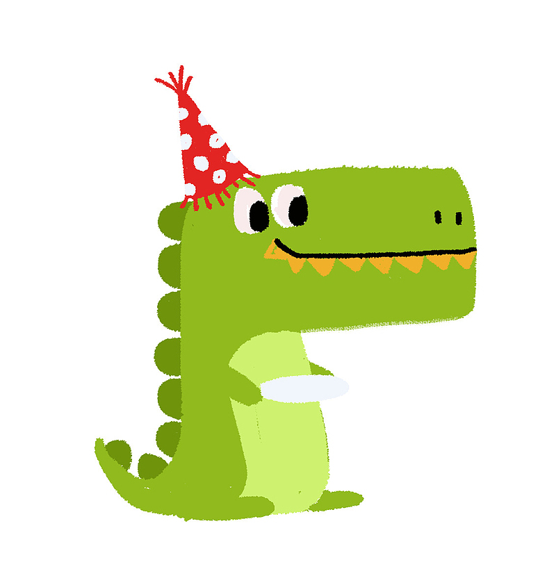 生日快乐绿色小恐龙