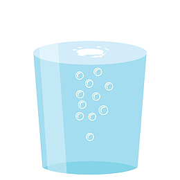 上升的气泡矢量水杯水珠