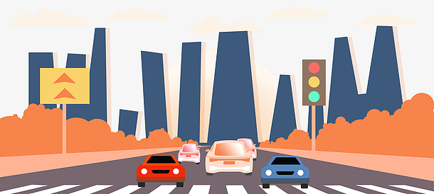 城市街道景观路口交通公路