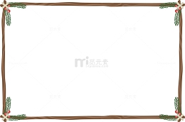 枯木树枝圣诞边框