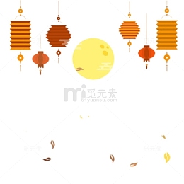 灯笼中秋团圆夜边框