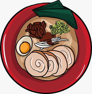手绘叉烧拉面