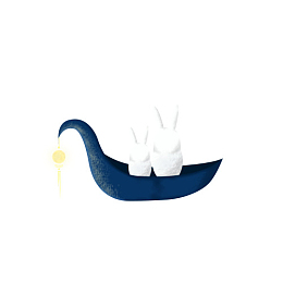 中秋船兔子素材