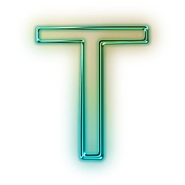 绿色发光效果字母T
