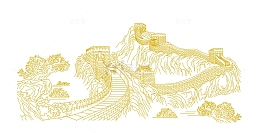 万里长城线条底纹背景