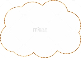 卡通可爱边框虚线云朵