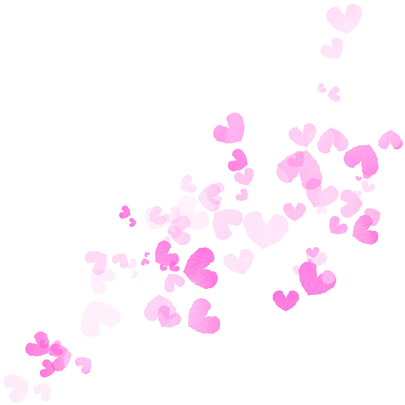 粉色漂浮手绘爱心
