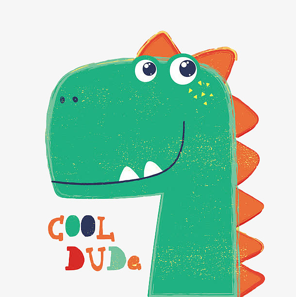 手绘卡通恐龙插画