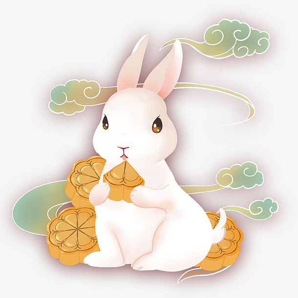 中秋节免扣玉兔素材