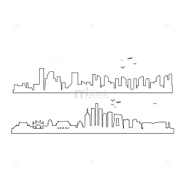 城市线条剪影
