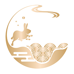古风中秋节玉兔边框