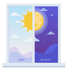 昼夜场景交替变化终