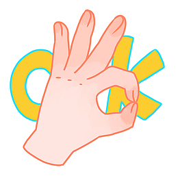 ok手势装饰插画