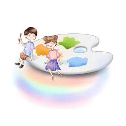 手绘儿童画画调色盘