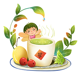 二十四节气白露可爱插画元素