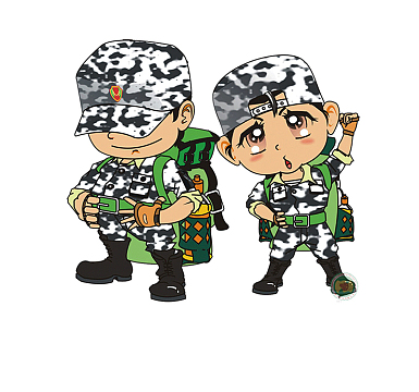 卡通迷彩小兵免扣素材