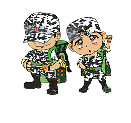 卡通迷彩小兵免扣素材