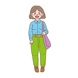手绘卡通古灵精怪女