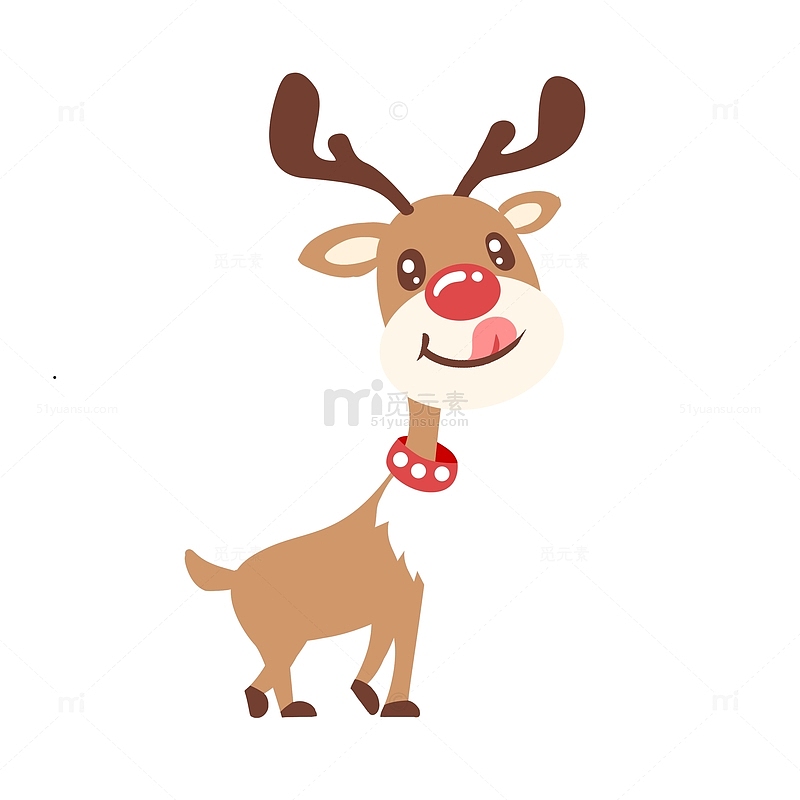 圣诞节Q萌可爱卡通麋鹿装饰图案