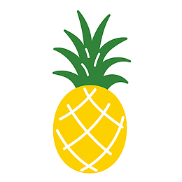 黄色扁平化夏天水果菠萝