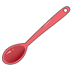 红色卡通塑料勺子