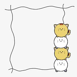 猫咪边框卡通插画