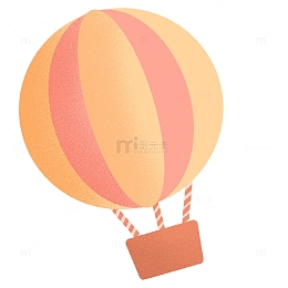 手绘卡通热气球氢气球免扣元素