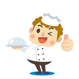竖着大拇指的可爱厨师矢量素材