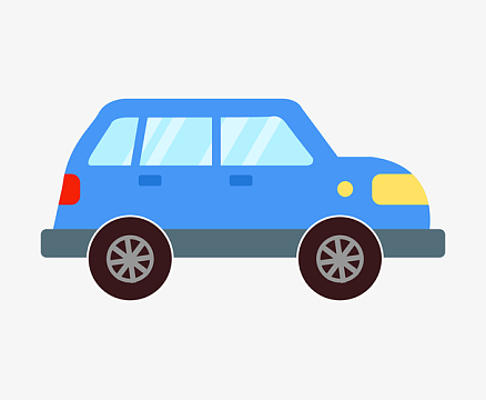 卡通蓝色汽车插画