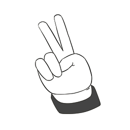 手势比数字2商业元素