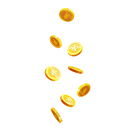 金币雨漂浮的金币