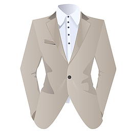 灰白男职业西服矢量图