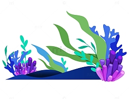 矢量海底世界海藻