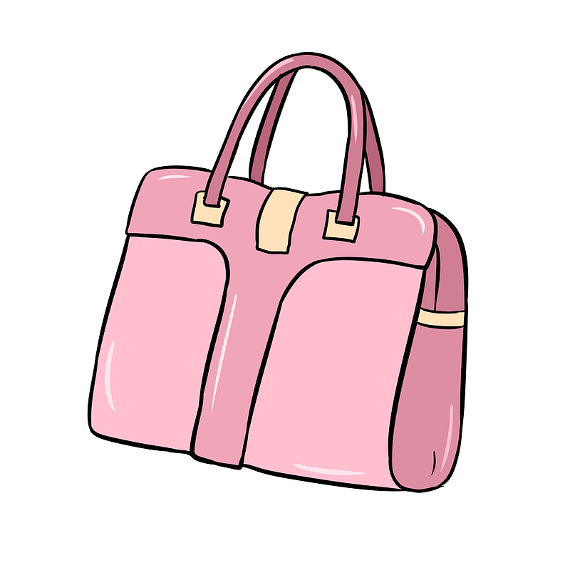 粉色的可爱包包插画
