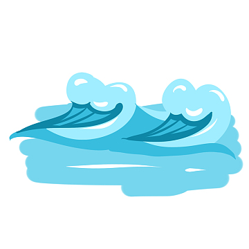 蓝色海水浪花素材