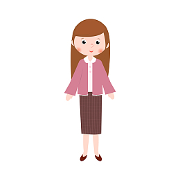 卡通小人人物女人