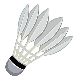 白色羽毛球卡通插画