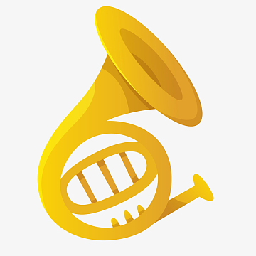 卡通手绘音乐乐器圆号