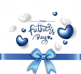 立体丝带蝴蝶结爱心父亲节快乐装饰边框