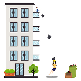 高空抛物矢量图