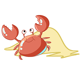 夏日沙滩小海蟹插画