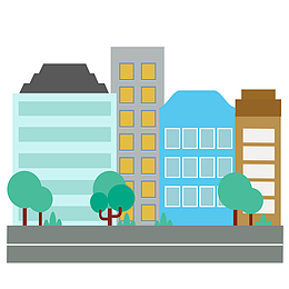 简约手绘办公园区大楼免扣元素