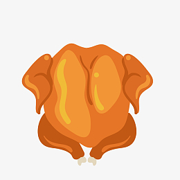 手绘肉类烤鸡插画