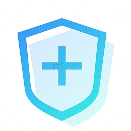 蓝色护盾图标免抠图