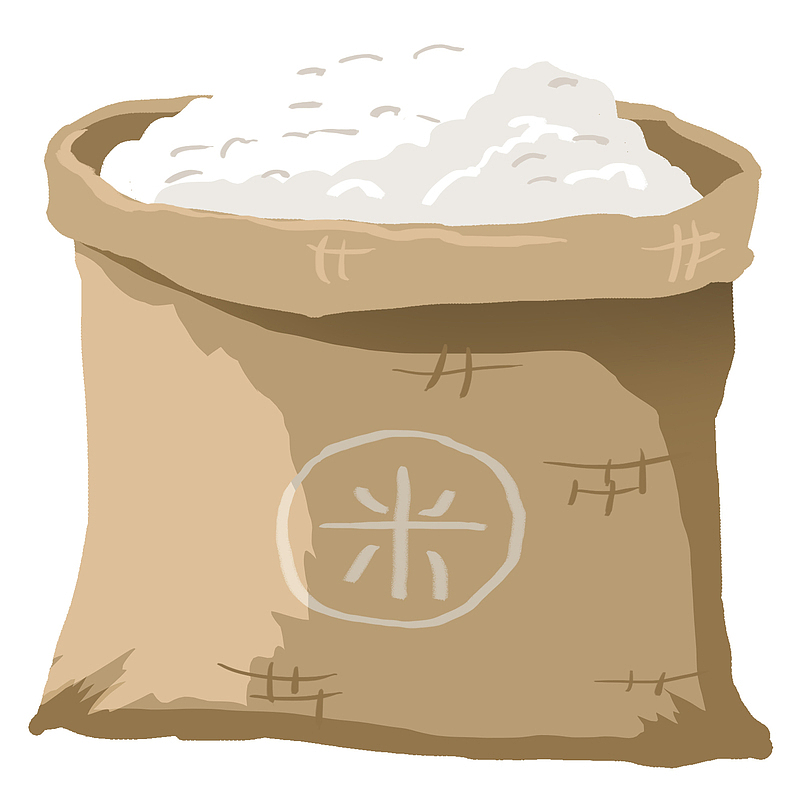 一袋大米食材插画