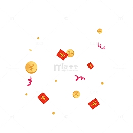 红色彩带金币红包