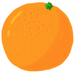 手绘暖色系新鲜橙子PNG免抠图