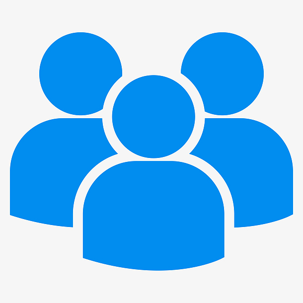 多人头蓝色卡通