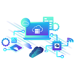 蓝色渐变云数据装饰