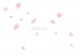 春天粉色梦幻飘落的樱花装饰